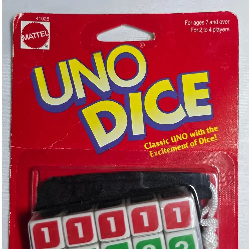 NEW Vintage 1996 Matel UNO Dice Game Storage Pouch Family Fun Kids Multi Player